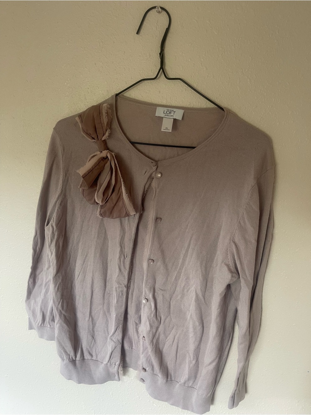 LOFT Mauve Knit Crewneck Sweater